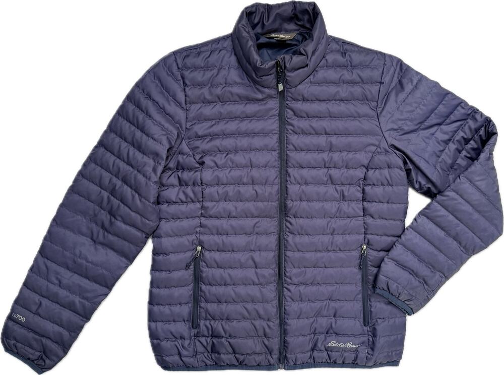 EDDIE BAUER Sz Small Down Jacket Micro Therm Warm 800 Fill Lightweight Blue